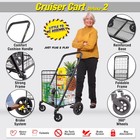 Cruiser Cart Deluxe 2 Shopping Grocery Rolling Folding Laundry Basket On Whee   