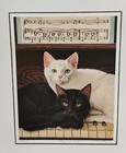Cats piano Signed Art Mat Print Ebony   Ivory 16 x14  Drew Strouble Certificate