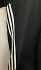 New   Mens Size Medium Adidas Lightweight Fleece Crew Neck Black Logo Stripes