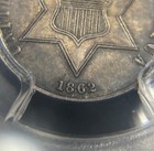 1862 1 Three Cent Silver 3cs Pcgs Ms63 Key Overdate