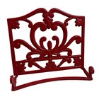 Ornate Red Cast Iron Cookbook Holder Metal Stand Recipe Book Holder Bible Stand