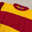 Vintage 90s Gap Kids Sweater Xl Youth Striped Ribbed Heavy Red Yellow Colorblock