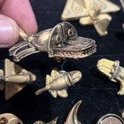 17 Aliens   Ancient God Lapel Pins Quimbaya Golden Jets Olmec Roswell Moai Lot