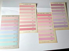 Vintage Paint Samples - Candy Pink  Fresh Water Blues- 70 s Decor Martin Senour
