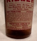 Vintage Bed Bug Killer Amber Glass Bottle Poison Newton Drug Seattle