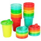Reusable Spill Proof Sippy Cups - Rainbow Party Pack - 20 Count Toddler Cups