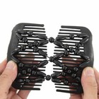 6-pack Decorative Elastic Double Hair-combs W  Wood Beads  hair Accessories 