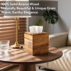 2 Pack Acacia Wood Square Tissue Box Cover Holder For Tabletop