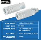 14-pc Lincoln 1 4  Air Hose Quick Connect Fittings Steel Male   Female