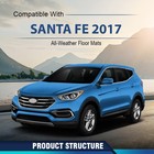 Tpe Floor Mats For Santa Fe 2017 Cargo Liners All Weather Black 4pcs