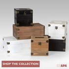 Rustic Wooden Square Tissue Box Holder Dispenser With Hinged Lid For Bathroom