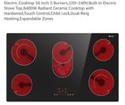 Electric Cooktop 36 Inch Electric Stove Top Built-in 5 Burner Touch Control 240v