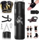 4ft Heavy Boxing Bag Set With 12oz Boxing Gloves  Mma Karate Kickboxing Boxin   