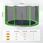 10 12 14 15ft Trampoline Replacement Net Protection Safety Enclosure Net - Green
