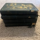 Lot Of 4 Antique Sir Walter Scott Waverly Novels Green Embossed Floral Shield