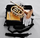 Top Rose Brass Pocket Trumpet Bb Horn 4 842   Large Bell With Case 2-mouthpiece