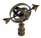 Lot Of 2   antique Brass Sundial Lamp Shade Finial  Tf-25