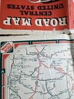 Vintage 1950s Road Map National White Rose Gasoline Central Us 27  X 19 