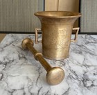 Antique Solid Brass Mortar   Pestle Pharmaceutical Apothecary 5 3 4  High 6lb