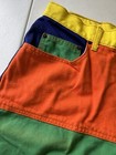 Rare Vintage 90s Yes Denim Color Block Baggy Jean Shorts Made In Usa Kidcore