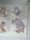 Vtg Beatrix Potter Peter Rabbit Jemima Jeremy Fisher Appliqu   Fabric Panel 17x46