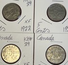 Canada 1922 - 1967 Five 5 Cents 20 Coin Lot Collection Vf - Bu Condition Coins
