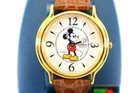 Lorus Mickey Mouse Watch Classic Brown Strap Disney Vintage Collectible In Case