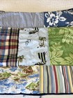 Pottery Barn Kids Island Surf Madras Plaid Quilted Euro Sham Blue Hawaii