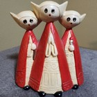 Vintage Trio Of Singing Angels   Nuns Mcm Angel Choir Figure 6  japan 1960   s