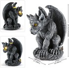Large Winged Gargoyle Statue With Solar Lights For Outdoor Garden Decor Gothic