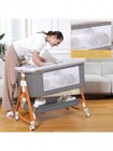 Portable Baby Bassinet Bedside Sleeper W mosquito Net  Wheels - Newborn Gift