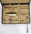 Towle Supreme Cutlery Bamboo 4 Piece Gold Plated Cheese Serving Set W  Box
