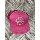 Pabst Blue Ribbon Beer Logo Pink Snapback Trucker Hat Cap Mesh Back Foam Flat