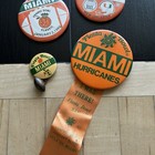 Vintage University Of Miami Hurricanes  Collectible Button Pin Orange Bowl