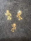 Vintage Mr  Reddy Kilowatt Screwback Earrings   Stick Pin Set - Red Enamel