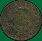 1818 Coronet Head Large Cent Fine F Coin  Corrosion  37096