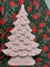 Ceramic Bisque Ready To Paint 16 t Mantle Christmas Tree W star lights light Kit