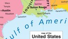 Colorful United States Wall Map Showing Gulf Of America  25     19  