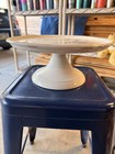 Noble Excellence Country White Ironstone Round Cake Stand  Glossy  Handwash Only