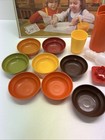 Vintage 1979 Tupperware Toys Mini Mix It Childrens Mixing Set With Box   Extras