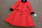  495 New Polo Ralph Lauren Girls Wool-blend Princess Coat - Size 5 - Red black