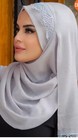 Hijab Beautiful  Grays  With Light Gray   Instant Scarf