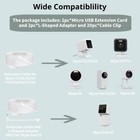 Micro Usb Camera Extension Cable For Wyze   2-pack  30ft  Power Extension Cord 
