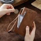 Zipper Leather Wallet Card Flip Case For Iphone 16e 13 11 14 15 17 Pro Max 7 8