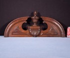 29  Wide Antique French Crest pediment crown In Solid Oak Carved Wood