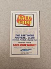 Es23 Baltimore  stallions  Football Club 1995 Cfl Pocket Schedule - Valu Food