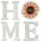 Sunflower Wall Decor Home Sign - White Letters Metal White Sunflower