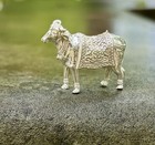 999 Silver Hindu Religious Statue Sacred Kamdhenu Cow For Good Luck 14 7 Gram