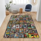 Retro Comic Book Covers Rectangle Rug For Kids Room Or Play Area