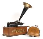 1904 Edison Home Phonograph W orig  Horn  Oil Can   An Amazing Dealer s Cylinder